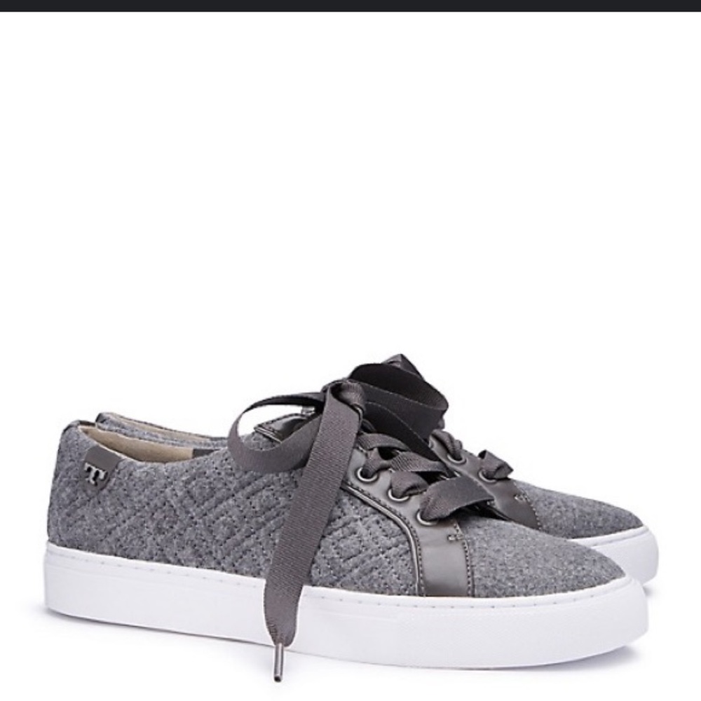 TORY BURCH Gray quilted  sneakers, size 8 lightly used